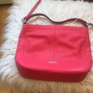 Bright pink coach shoulder bag